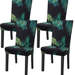 NWT Dining Chair Seat Covers, 4 piece set; Stretchable & machine washable